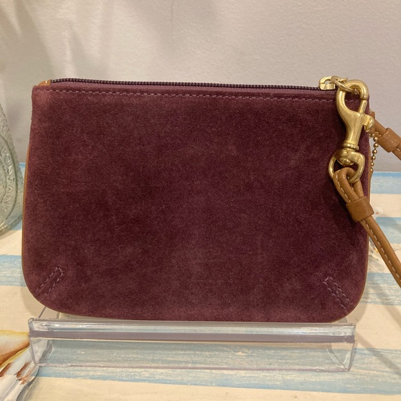 Coach Y2K Purple Suede Laced Wristlet With Brass Grommets - Picture 2 of 10
